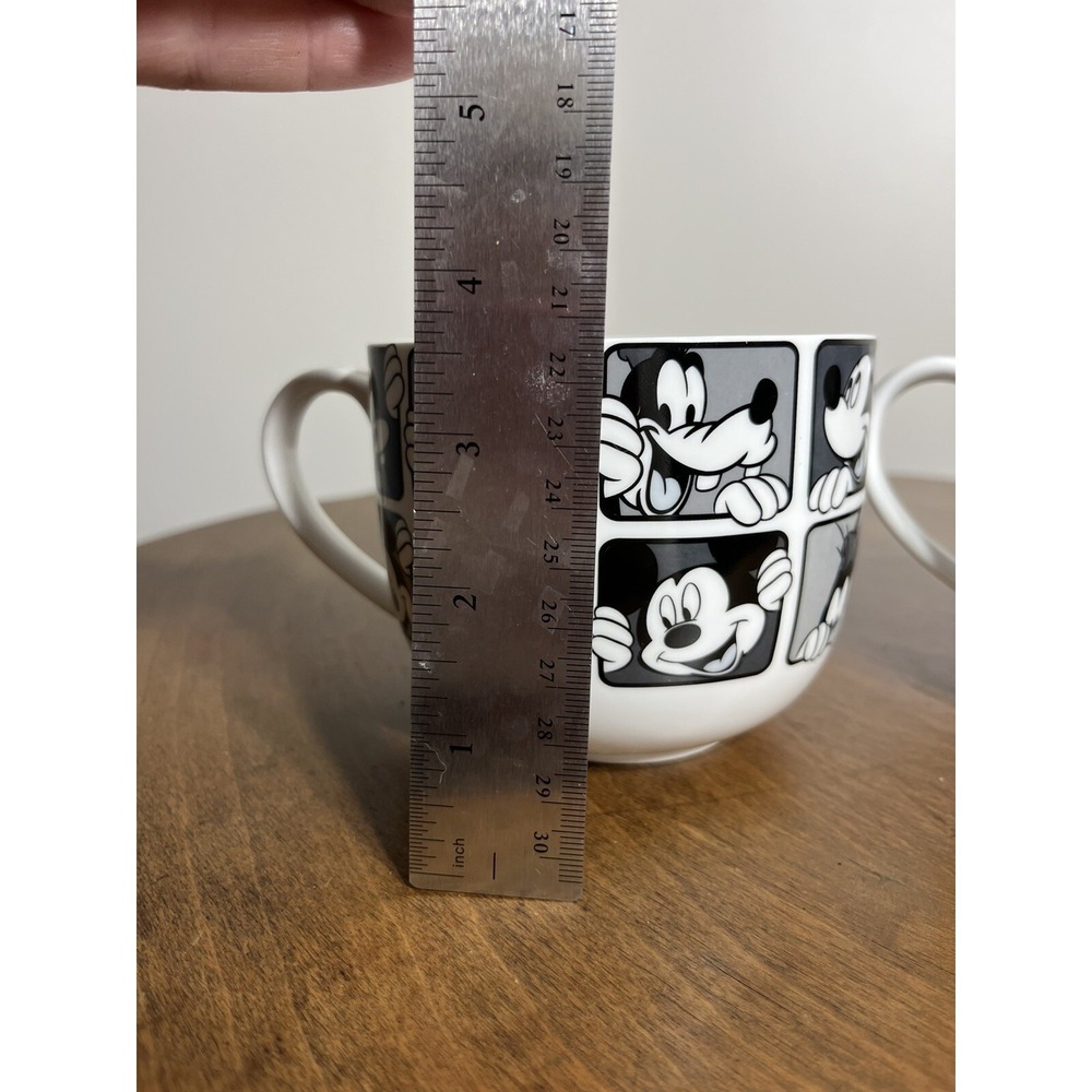 Disney Mickey Mouse Mug Black White Square‎ Panels Coffee Cup - Picture 3 of 6